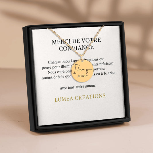 Pendentif gravé en écriture manuscrite personnalisée